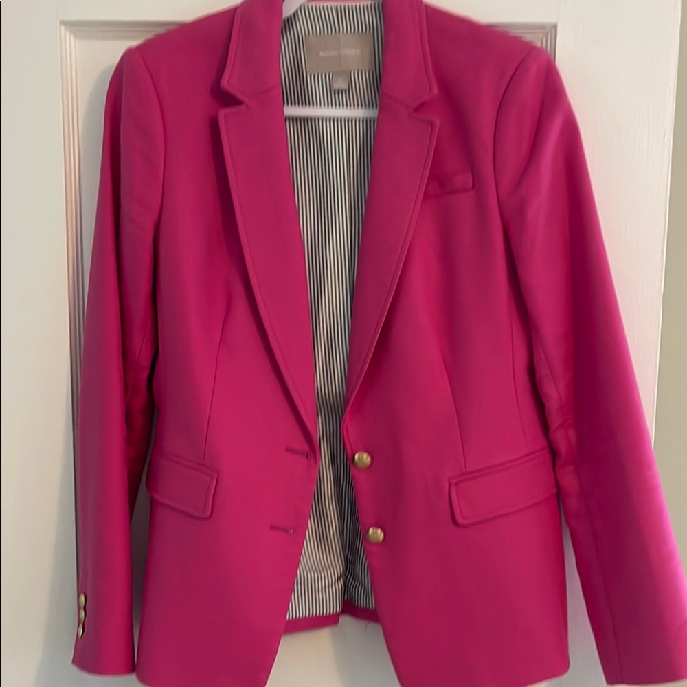 Banana Republic Pink Blazer with Notched Lapels and Fitted Silhouette